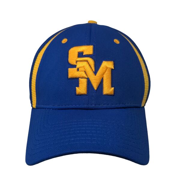 Under Armour Mens Strapback Hat Blue S-M Embroidered SM Stallions Logo Polyester - Picture 1 of 9